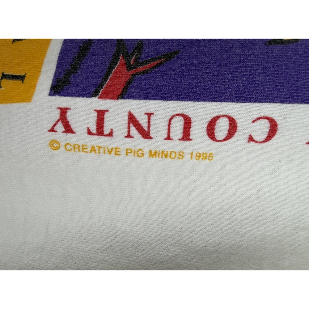 Vintage Humane Society K9-5K Shirt Mens XL White Dog Run Graphic Tee USA 90s - Picture 5 of 8